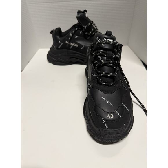 Balenciaga All Over Triple S Black Logo Lace Low Top Sneakers Men’s Us 10 EU 43 main image 4